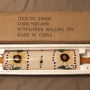 Ceramic Sunflower Rolling Pin. Beautiful - New